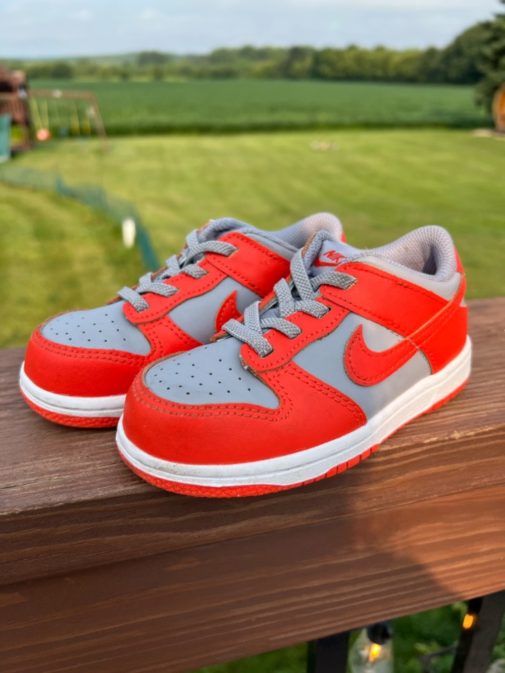 Nike Dunk Low - Toddler Sneakers Size 9C - Orange and Gray